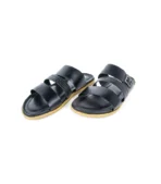 Stylish men's back belt sandals in black leather, perfect for all-day comfort and versatile style