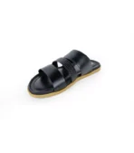 Stylish men's back belt sandals in black leather, perfect for all-day comfort and versatile style