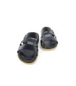 Stylish men's back belt sandals in black leather, perfect for all-day comfort and versatile style