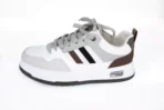 Men's PU Leather Sneakers in White Black, Stylish and Durable Footwear