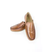 Premium brown leather loafers for men