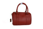 premium genuine leather brick red handbag