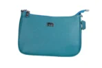 Teal Leather Zip Pouch – Stylish & Compact