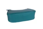 Teal Leather Zip Pouch – Stylish & Compact